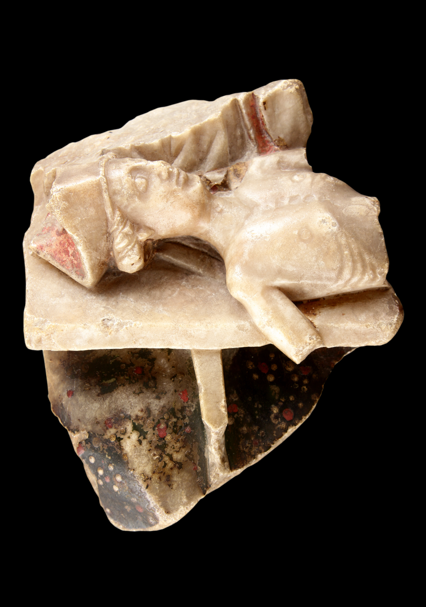 An English Nottingham Alabaster of St Erasmus 